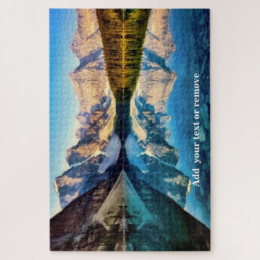 モレーヌ湖とリフレクションの風景，カナダ， ジグソーパズル (縦)