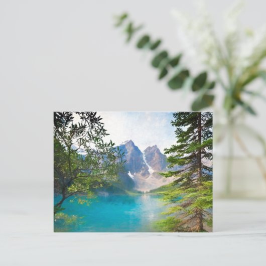 モレーヌ湖と十峰の谷 ポストカード (スタンド正面)