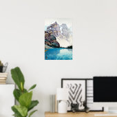 モレーン湖，モレーヌ湖，吉田博，ウッドカット ポスター (ホームオフィス)