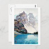 モレーン湖，モレーヌ湖，吉田博，ウッドカット ポストカード (正面/裏面)