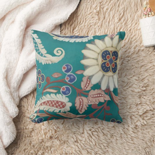 モロはっきりしたッモダンロッコペイズリーピーコックブルーネイビー クッション (ブランケット)