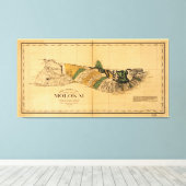 モロカイの地図ハワイアン島(1897) キャンバスプリント (インサイチュ (ウッドフロア))