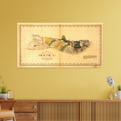 モロカイの地図ハワイアン島(1897) キャンバスプリント (インサイチュ (リビング))