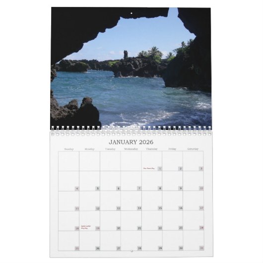 モロカイ島の反射 カレンダー (1月 2026)