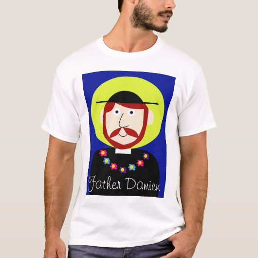 モロカイ島の父Damien Tシャツ (正面)