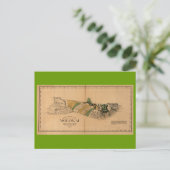 モロカイ, 1897,ハワイのヴィンテージの地図 ポストカード (スタンド正面)