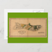 モロカイ, 1897,ハワイのヴィンテージの地図 ポストカード (正面/裏面)