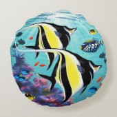 モロキニコーブハワイアンウミガメ可逆 ラウンドクッション (裏面)