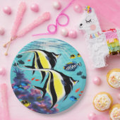 モロキニコーブハワイアンエンジェルフィッシュトロピカル ペーパープレート (パーティー)