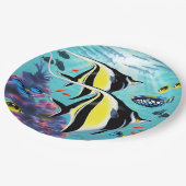 モロキニコーブハワイアンエンジェルフィッシュトロピカル ペーパープレート (アングル)