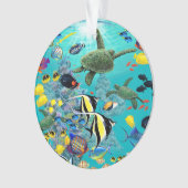 モロキニコーブハワイアントロピカルフィッシュイラストレーション オーナメント (正面)