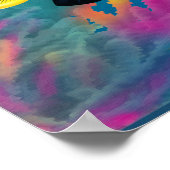 モロキニコーブハワイアントロピカルフィッシュイラストレーション ポスター (角)