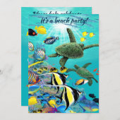 モロキニコーブハワイアントロピカルフィッシュカメルアウ(ハワイ式宴会) 招待状 (正面/裏面)