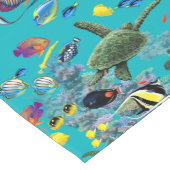 モロキニコーブハワイアントロピカルフィッシュシーカメ ショートテーブルランナー (コーナー)