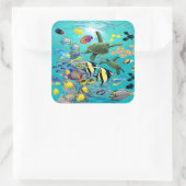 モロキニコーブハワイアントロピカルフィッシュシーカメ スクエアシール (バッグ)