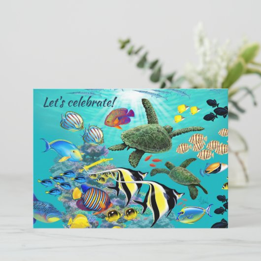 モロキニコーブハワイアントロピカルフィッシュシーカメ 招待状 (スタンド正面)