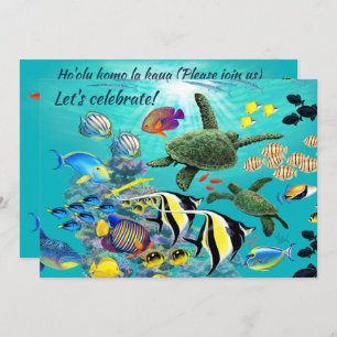 モロキニコーブハワイアントロピカルフィッシュシーカメ 招待状