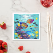 モロキニコーブハワイアン熱帯魚 スタンダードカクテルナプキン (インサイチュ)