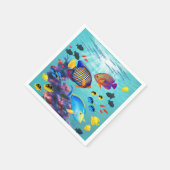 モロキニコーブハワイアン熱帯魚 スタンダードカクテルナプキン (角)