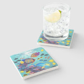 モロキニコーブハワイアン熱帯魚 ストーンコースター (横)