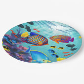 モロキニコーブハワイアン熱帯魚 ペーパープレート (アングル)