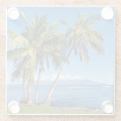 モロキニハワイのラハイナマウイパームツリーズ ガラスコースター (裏面)