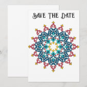 モロッカンタイルの保存日カード セーブザデート (正面/裏面)