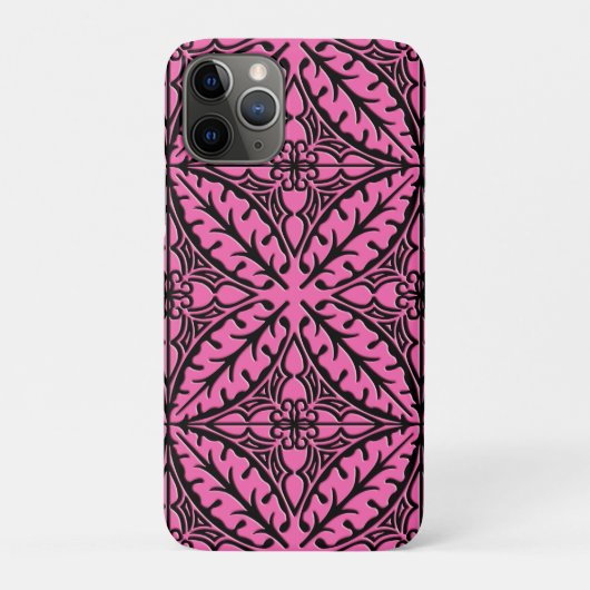 モロッカンタイル フクシアピンクとブラック Case-Mate iPhoneケース (裏)