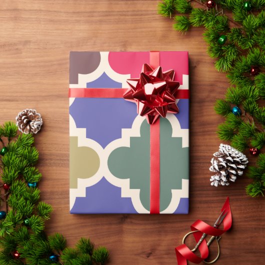 モロッカンモザイクパターン ラッピングペーパー (クリスマスギフト)