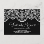 モロッカンラベンダーの黒と白のレセプションカード エンクロージャーカード (正面)