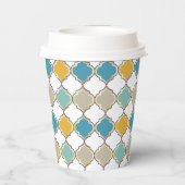 モロッカン パターン 黄色 青 金色 結婚式 紙コップ (裏面)