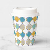 モロッカン パターン 黄色 青 金色 結婚式 紙コップ (右)