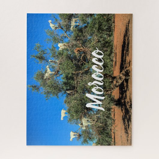 モロッコおもしろいヤギの木々 ジグソーパズル (縦)