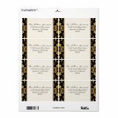 モロッコつる植物フローラダマスクフォーマルグリッター結婚ズ ラベル (フルシート)