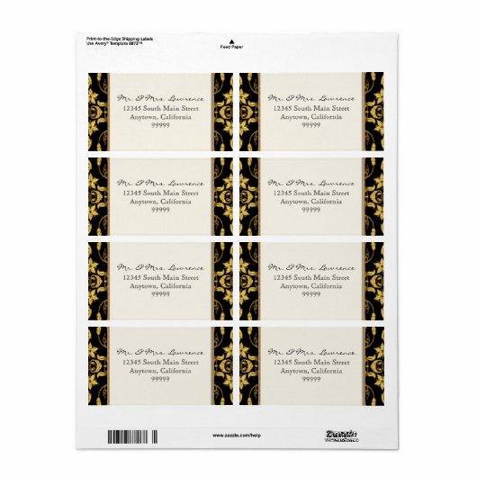 モロッコつる植物フローラダマスクフォーマルグリッター結婚ズ ラベル (フルシート)