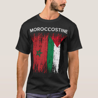 モロッコとパレスチナ国旗モロッコとパレスチナ Tシャツ