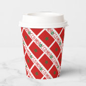 モロッコとモロッコの国旗のタイル貼り 紙コップ (裏面)