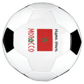 モロッコとモロッコ国旗と名つきサッカー場 サッカーボール (回転)