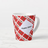 モロッコとモロッコ国旗のタイル模様のカスタマイズラテマグ カフェラテマグ (右アングル)