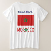モロッコとモロッコ国旗の名前 プラスサイズTシャツ (デザイン裏面)