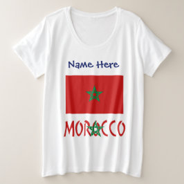 モロッコとモロッコ国旗の名前 プラスサイズTシャツ