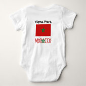 モロッコとモロッコ国旗の名前 ベビーボディスーツ (裏面)
