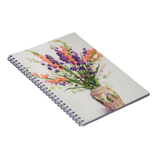モロッコのつぼのLarkspurそしてグラジオラス ノートブック (右側)