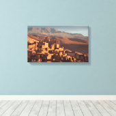 モロッコのアトラス絵を描サン キャンバスプリント (インサイチュ (ウッドフロア))