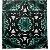 モロッコのアフリカ系民族ダークパターン万華鏡のように千変万化するパターン シャワーカーテン (正面)