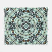 モロッコのアフリカ系民族ダークパターン万華鏡のように千変万化するパターン フリースブランケット (正面(横))