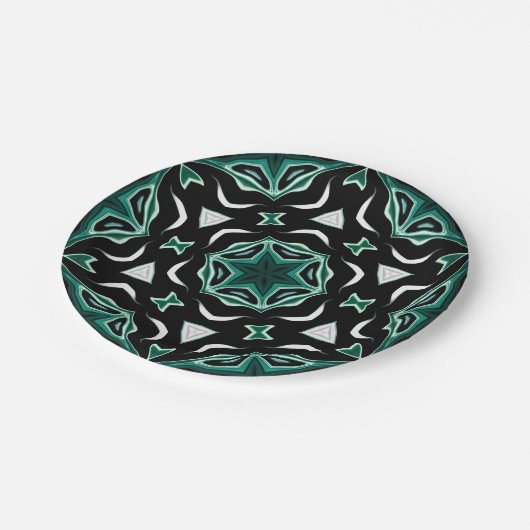 モロッコのアフリカ系民族ダークパターン万華鏡のように千変万化するパターン ペーパープレート (アングル)