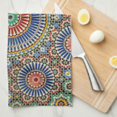 モロッコのアラビアのモザイクイスラム教の宗教パターン キッチンタオル (四つ折り)