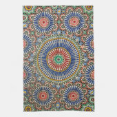 モロッコのアラビアのモザイクイスラム教の宗教パターン キッチンタオル (縦)