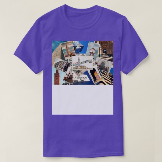 モロッコのカサブランカからの挨拶ヴィンテージスタイル Tシャツ (デザイン正面)